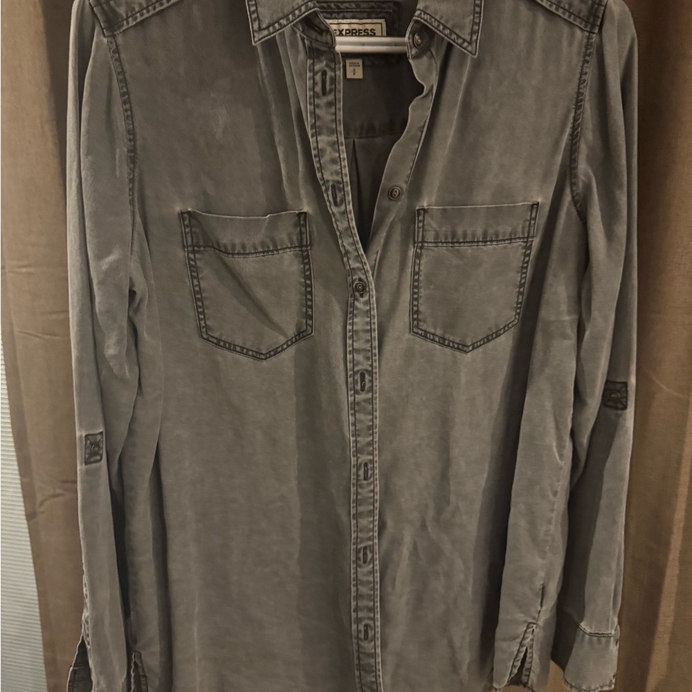 Express Charcoal Button Down Shirt